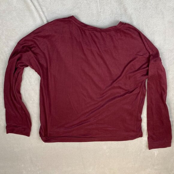 Lucky Brand Womens T-Shirt XL Long Sleeve V-Neck Crew Neck Red Casual Pullover - Picture 7 of 7